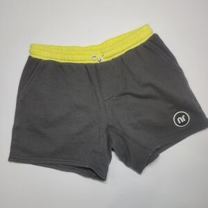 Neon Rebels Dark Gray & Yellow Drawstring Sweat Shorts (Size 10Y)